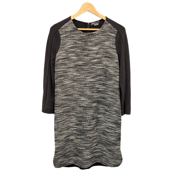 Vince Shift Dress Women's XS Dark Gray Tweed Boucle Pockets Wool Blend Lined - Picture 1 of 14